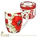 Produktbild CARMANI - Schick Tee-Kaffeetasse mit 'Mohn' verziert 370 ml