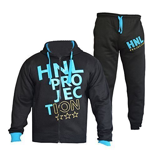 a2z4kids - Chándal - para niño - Negro y Azul, 11-12 Años