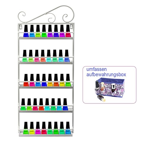 Dazone® 5-tier Metall Herz Nagellack Organizer Aromatherapie und ätherischen Ölen Regal Lippenstiftständer Aufbewahrung (Weiß)
