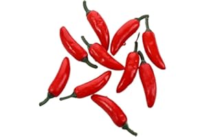 Nlinlin 10Pcs Red Simulation Chili,Artificial Plastic Chili Pepper Plants Plastic Fake Vegetables Artificial Vegetables for Home Decoration Fake Pepper Suitable for Kitchen Decor