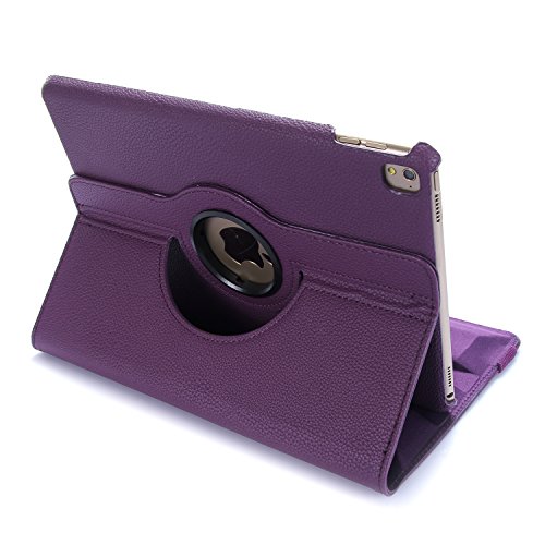 iPad Air 2 Hülle, RC iPad Air 2 / iPad 6 360 drehende Smart Hülle PU Leder Abdeckung Gehäusedeckel für Apple iPad Air 2 Sleep / Wake (Lila) - 7