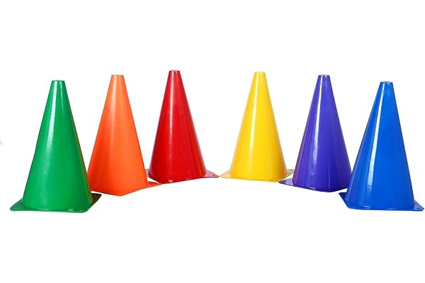 Cones Set Space Marker - Agility Soccer Cones, Saucer Cone for Training, Football, Kids, Sports, Field Cone Markers 9 Inch Space Marker Cones-Multi-Color (Pack of 8)