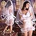 Produktbild Liu Sensen Frauen Rasante Dessous Hochzeitskleid Fischschwanz Kleid Virgin Erste Nacht Brautschleier Hochzeit Rock Weiße Spitze Unterwäsche Sets