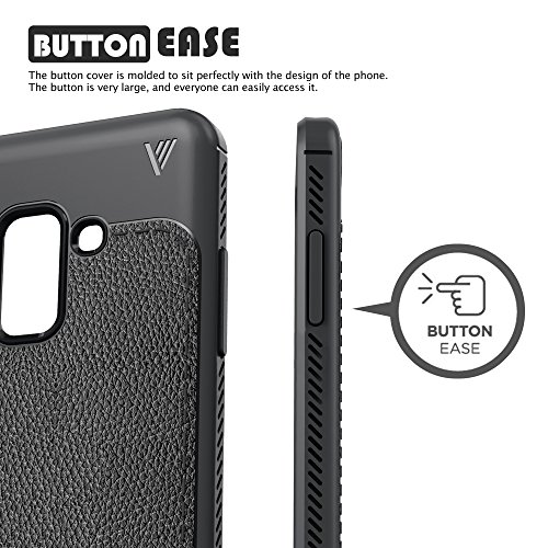 Samsung Galaxy A8 Plus 2018 Funda  Carcasa Caso Cubierta de Protecci  n de Litchi Textura TPU Silicona para Samsung Galaxy A8 Plus 2018 6 0  Smartphone  Litchi Negro