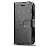 Huawei Nova Hülle, J&D [Handytasche mit Standfuß] [Slim Fit] Robust Stoßfest Aufklappbar Tasche Hülle für Huawei Nova - Schwarz - 