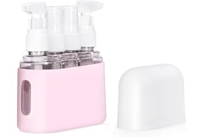 Uncle yang Reise Dispenser Set – Nachfüllbare Silikon Flaschen für Shampoo, Lotion, Gel – 2/3/4 Stück Reisebehälter Kosmetik auslaufsicher & BPA-frei – Rosa (4)