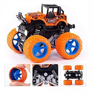 PLAY CROSS Friction Powered 4WD Toy Cars , Mini Monster Truck Toy for Kids (Pack of 1) Multicolour