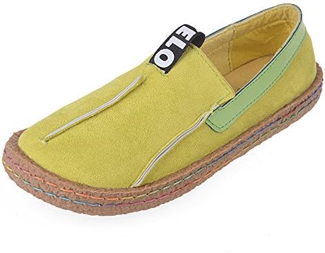 Women's Suede Leather Slip on Flat Driving Shoes Moccasin Slipper