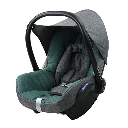 BambiniWelt Ersatzbezug für Maxi-Cosi CabrioFix 6 tlg. GRAU / TÜRKIS *NEU* Bezug für Babyschale Sommerbezug Cabrio Fix - 3