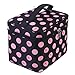 Cherry-Pattern Big Travel Wash Organizer Case Toiletry/Cosmetic/Makeup Zipper Bag (Black)