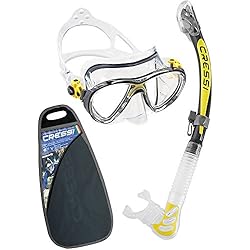 Cressi Big Eyes Evolution & Kappa Ultra Dry Schnorchel - Pack de snorkel (tubo y gafas), color amarillo