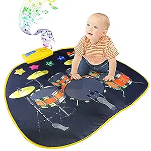 PATPAT Kids Piano Mat,Drum Mat for Kids, Musical Mat Piano Keyboard Play Mat Floor Musical Mat for Kids, Early Educational Music Toys Gift for Boys Girls 0-3 Years