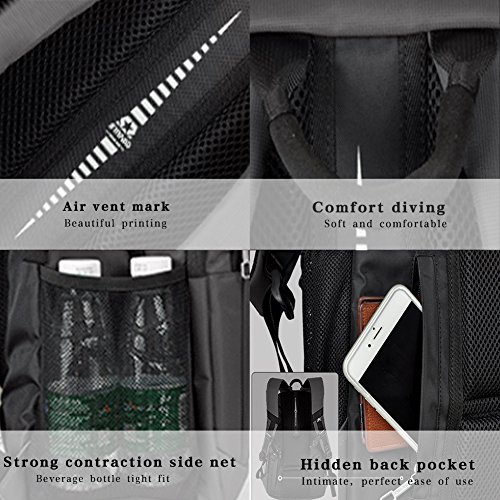koolerpek Wasserdicht Business Rucksack für Laptop bis zu 43,2 cm schwarz - 5