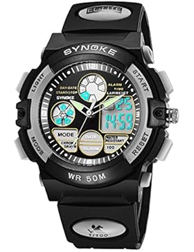 Jungen und mädchen Multifunktionale elektronische uhren,Tiefe von 50m wasserdicht Leuchtend Dual-display Kalender...