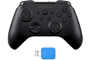 Generico ShanWan Controller Wireless con Base di Ricarica – Stick Hall Effect, Grilletti Regolabili – Switch/Switch 2 Gyro, PC, Mobile (Arancione) (Nero)
