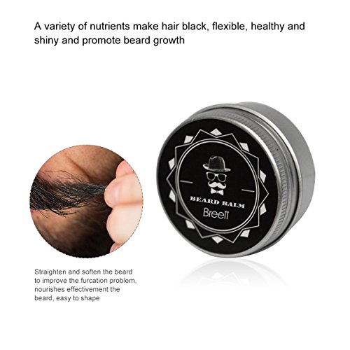 Bartpflege Set,Breett Bart Geschenk-Set einschließen Bartöl 30mL,Bartwachs 30g,Bartbürste Holzkamm für Männer - 5