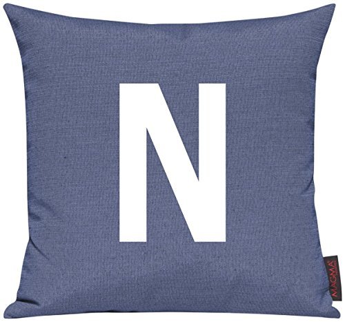 Kissenhülle für Auserwählte! Sofakissen Motiv Typostyle "N" Buchstaben Zeichen, Farbe mittelblau