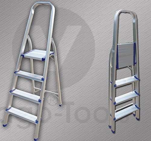 ALU Leiter Haushaltsleiter mit 4 Stufen Mehrzweckleiter Multifunktion Mehrzweck - 2