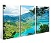 Produktbild Leinwandbild 3 Tlg. Landschaft Wasser Neuseeland Meer Leinwand Bild Bilder Holz fertig gerahmt 9P895, 3 tlg BxH:120x80cm (3Stk 40x 80cm)