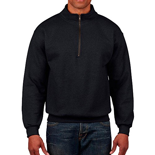 Gildan: Vintage 1/4 Zip Sweat 18800, Größe:L;Farbe:Black