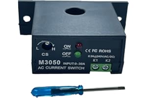 LELUKEE Stromerfassungsrelais AC-Stromerfassungsschalter 0-30A Schließer Amp-Sensor-Überwachungsrelais (M3050)