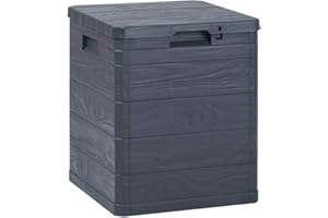 Tidyard Boîte de Rangement de Jardin/Boîte à Outils en Plastique Durable et Résistant aux Intempéries Anthracite 90 L