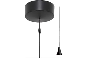 Taps2Traps™ Matt Black Bathroom Light Pull Switch With Black Cord & Toggle 2 Way 6A