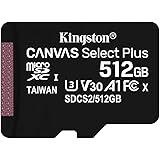 Kingston Canvas Select Plus SDCS2/512GB Scheda microSD Classe 10 con Adattatore SD Incluso, 512 GB