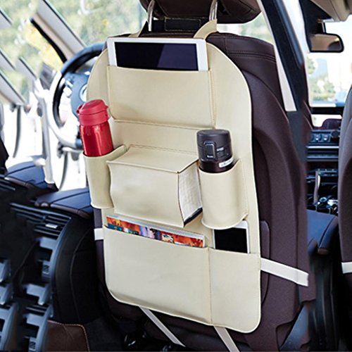 Preisvergleich Produktbild GOUGOUAuto Multifunktion Sitztasche Stuhl zurück Lederbeutel , beige