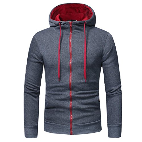 Preisvergleich Produktbild Herren kapuzenpullover,Honestyi Herren Langarm Hoodies Sweatshirt Tops Jacke Mantel Abnutzung kapuzenpullover (XXL, DunkelGrau)