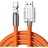 Lunatic 1560 Usb To Type C Hızlı Şarj Data Kablosu &Ccedil;evirici D&ouml;n&uuml;şt&uuml;r&uuml;c&uuml; Adapt&ouml;r 180&deg; D&ouml;ner 120W / 6A S&uuml;per Hızlı Şarj (1 Metr