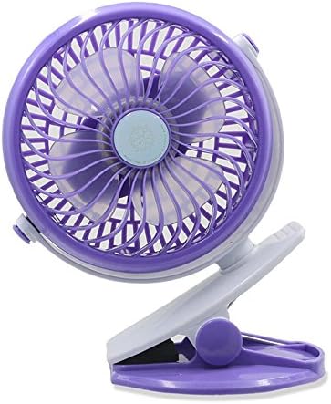 Flypro 360º Rotation Clip-on Mini Portable Battery Fan Personal Handheld USB Desktop Fan for Baby Stroller Home Office Outdoors Travel Camping (Purple)