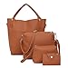 Produktbild Handtasche Damen Set, Longzjhd Mode Frauen Große Schulter Einkaufstaschen Tragegriff Tasche Oppen Crossbody Kleine Brieftasche 4 Stücke Set für Teen Mädchen Schule Hnad Bag