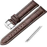 iStrap Uhrenarmbänder Band 12/13/14/15/16/17mm 18mm 19mm 20mm 21mm 22mm 24mm Guine Lederarmband mit Krokodilmuster - Schwarz Braun Gold