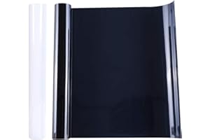 LITTHING Heat Transfer Vinyl Bundle 2 Roll 12 Inch * 5 Ft Iron On HTV Heat Press Black and White Silhouette DIY Design for T-Shirt Hats Jeans Works with Silhouette Cricut Heat Press Machine (Black and White)