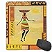 Produktbild Mouse Mat Stitched Edges, African Girl Dressed Ethnic Under Sun Figure Folk Culture Tribal Elegance Display,Gaming Mouse Pad Non-Slip Rubber Base