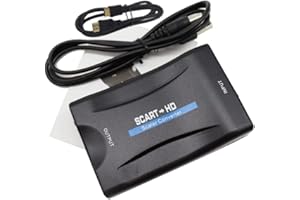 La Brodée Scart-zu-HDMI-Konverter, mit HDMI-Kabel, Scart-Adapter, unterstützt HDMI 720/1080P für Smartphone zu HDTV STB PS3 Sky DVD Blu-ray