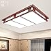 Produktbild KHSKX Deckenleuchte,Großen dimmbare LED neue chinesischen Stil Lampe Wohnzimmer Lampe rechteckige solide Holz Schlafzimmer Lampen Scheinwerfer rechteckig intelligente Deckenleuchte 1050 * 730 * 110 mm