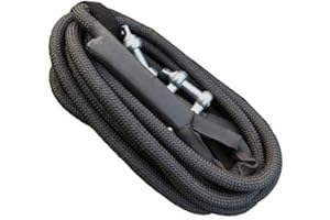 ZZDZW Cable De Seguridad Remolque 5-25 Toneladas, Eslingas,4M/5M/6M7M/8M/9M/10M Correa,Cuerda para Remolque Coche,2 Grilletes Reforzados para Recuperación Vehículo por Auto,SUV,Todoterreno