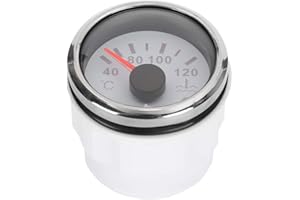 Yctze Jauge de Température de L'eau de Refroidissement Instrument Automatique Marin de Remplacement Adapté pour Capteur de Voiture et Bateaux EU pour Jauge Temperature eau 24v kus(Cadran blanc)