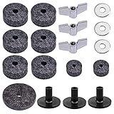 Juego de accesorios de repuesto para platillo - Incluye: 3 mangas de platillo con base (8 - 10 mm), 6 fieltros de platillo (8 - 10 mm), 2 fieltros de embrague para sombrero de alta calidad (6 - 8 mm), 1 fieltro para sombrero de alta calidad (6 - 8 mm), 3 tuercas de ala (8 mm), 3 arandelas (8 mm). Hay mangas de plumón, fieltro de pluma, fieltro de embrague, fieltro de tubo, tuercas de ala, arandelas de platillo, suficiente para tus necesidades.