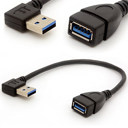 USB 3.0 Verlängerungskabel unten Winkel 90 Grad Adapter Typ A Stecker für weibliche Hochgeschwindigkeitsverbindung, Super schnelle 5Gbps Datenübertragung Sync Ladegerät Leitung (DOWN) (RIGHT)