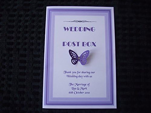 Post Box Label - Personalised Wedding Butterfly Design - A5 – Various Colours to Choose from