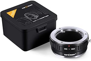 K&F Concept® MD-NEX II Kupfer-Bajonett Objektiv Adapterring,Objektivadapter,Objektiv Adapter Sony,Objektiv Adapter e Mount,Adapter Ring für Minolta MD MC Objektive an Sony NEX E-Mount Kamera