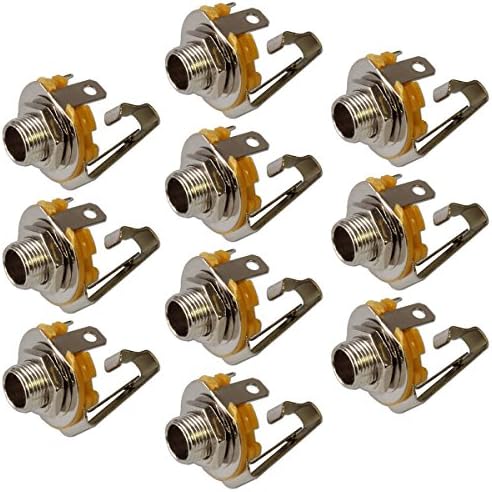 6.35mm 1/4" Jack Mono Switched Chassis Panel Mount Female Socket Connector x 10
