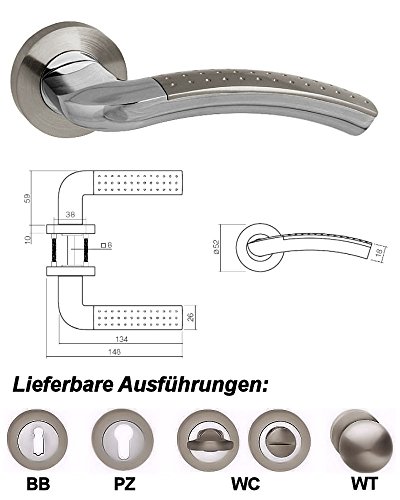 Preisvergleich Produktbild WeRo Türbeschlag Türdrücker Rosetten- Garnitur Modell Sharon Ausführung: BB