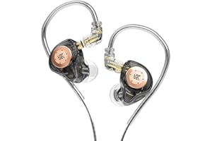 EZ EAR KZ EDX Pro Monitor intrauditivo, Unidad dinámica magnética Dual de 10 mm Auriculares de Alta fidelidad de Baja frecuencia con Cable de diseño Desmontable de 0,75 mm y 2 Pines (Negro, sin micrófono)