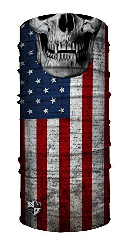 SA Face Shield Multi Function Mask Scarf Bandana American Flag Skull - THE ORIGINAL -