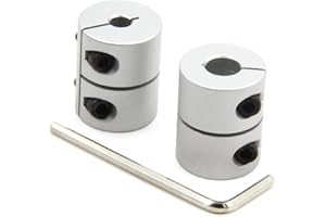 Zeberoxyz 2piezas de acoplamiento de eje de 5mm a 8mm junta de 25mm de longitud 20mm de diámetro conector de motor paso a paso acoplador rígido para máquina CNC modelo de bricolaje