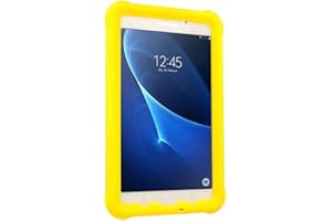 TECHGEAR Coque Bumper pour Samsung Galaxy Tab A 7.0 Pouces 2016 (Séries SM-T280) Coque de Protection Caoutchouc Résistante aux Chocs avec Bords et Coins Renforcés + Film de Protection [Jaune]
